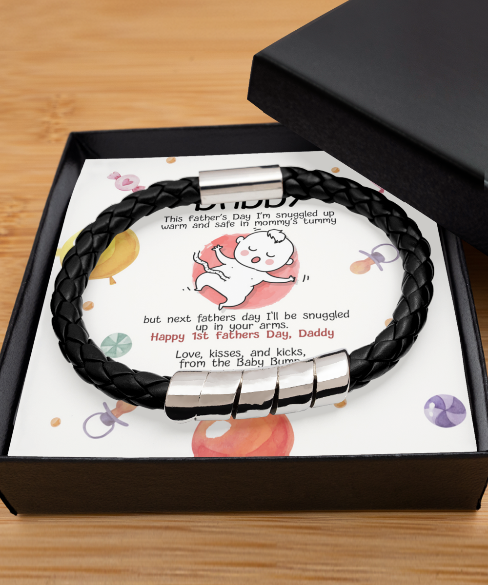Daddy's First Father's Day - Men's Black Bracelet Gift Set