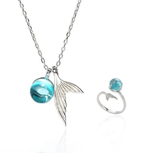 Mermaid's Tail Blue Crystal Set