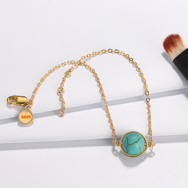 Golden Strand Turquoise Bracelet & Earrings