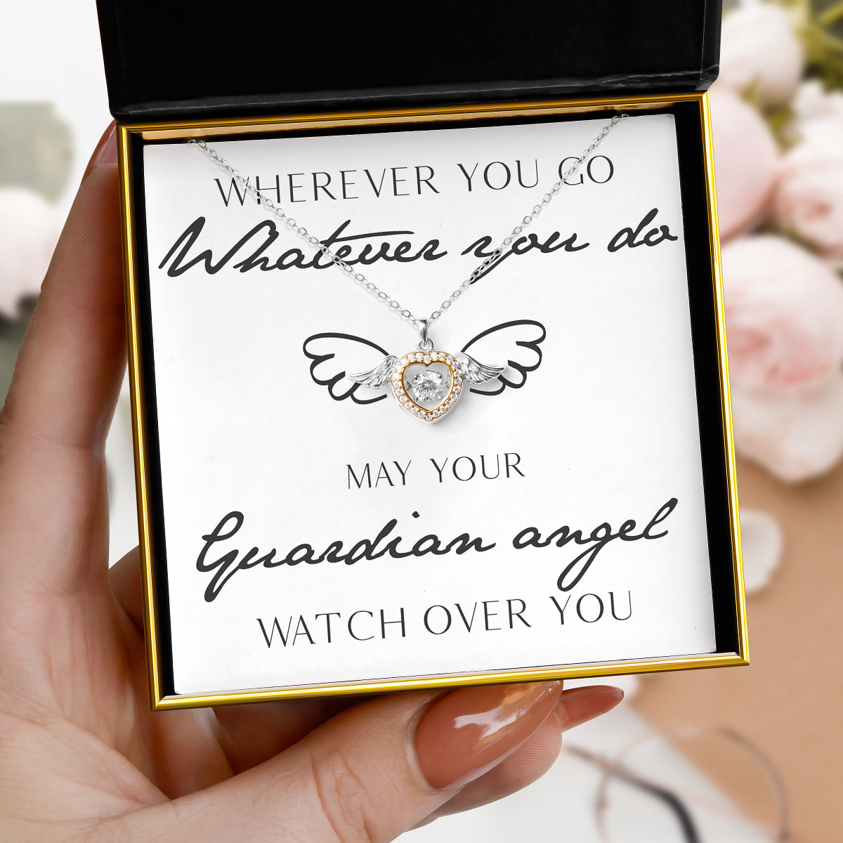 Guardian Angel - Dancing Crystal Angel Wings Necklace Gift Set