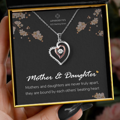 Mother & Daughter, Never Truly Apart - Luxe Heart Necklace Gift Set