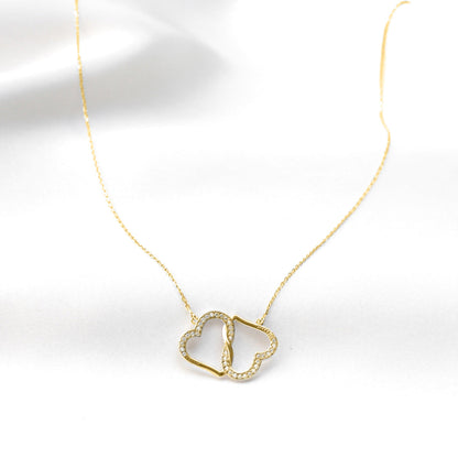 To My Girlfriend, This Christmas - Gold Joined Hearts Necklace Gift Set