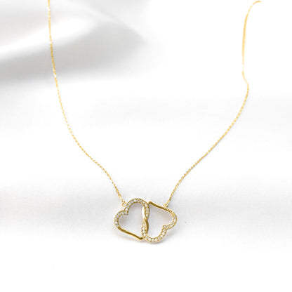 To My Wife, This Christmas - Gold Joined Hearts Necklace Gift Set