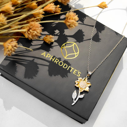Golden Sunflower Sterling Silver Pendant Necklace