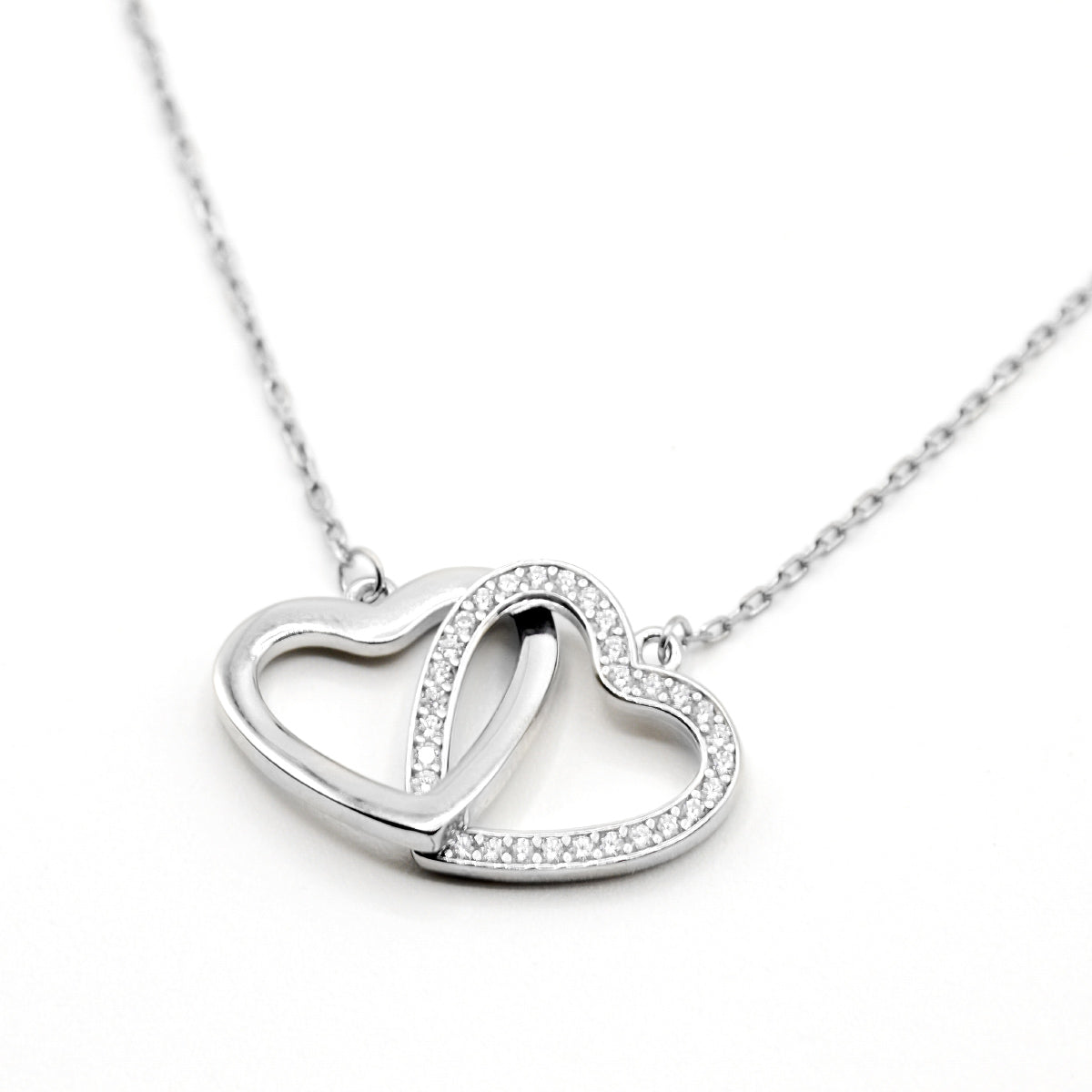 To My Dog Mommy - Sterling Silver Joined Hearts Necklace Gift Set