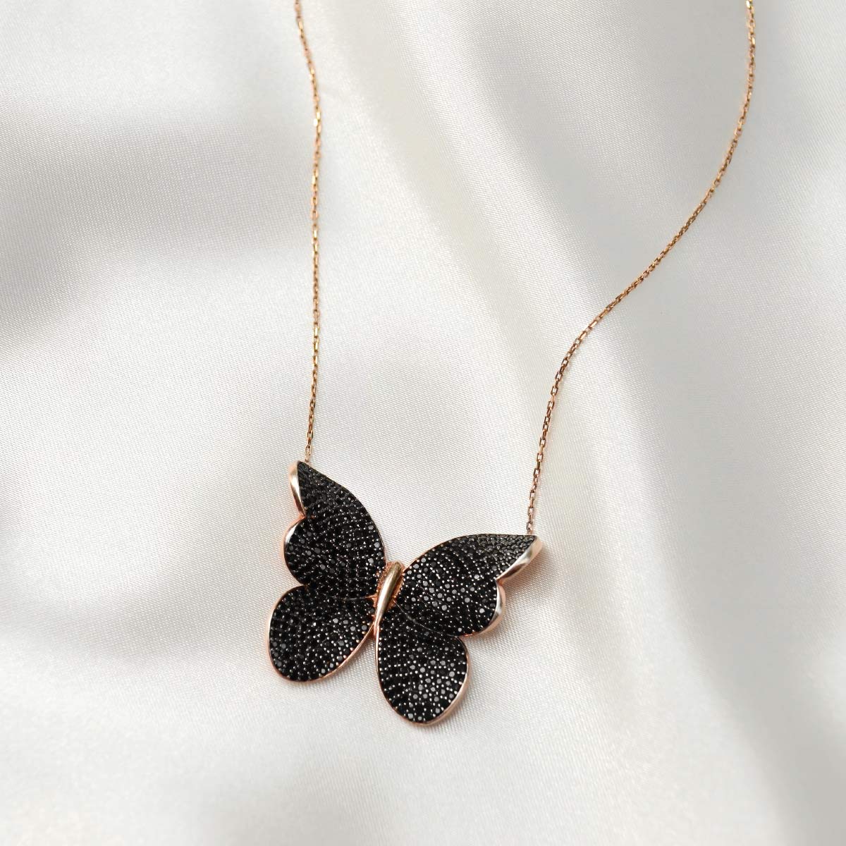 BUY 1 GET 1 FREE - Black Crystal Butterfly Necklace + Night Fever Hoop Earrings