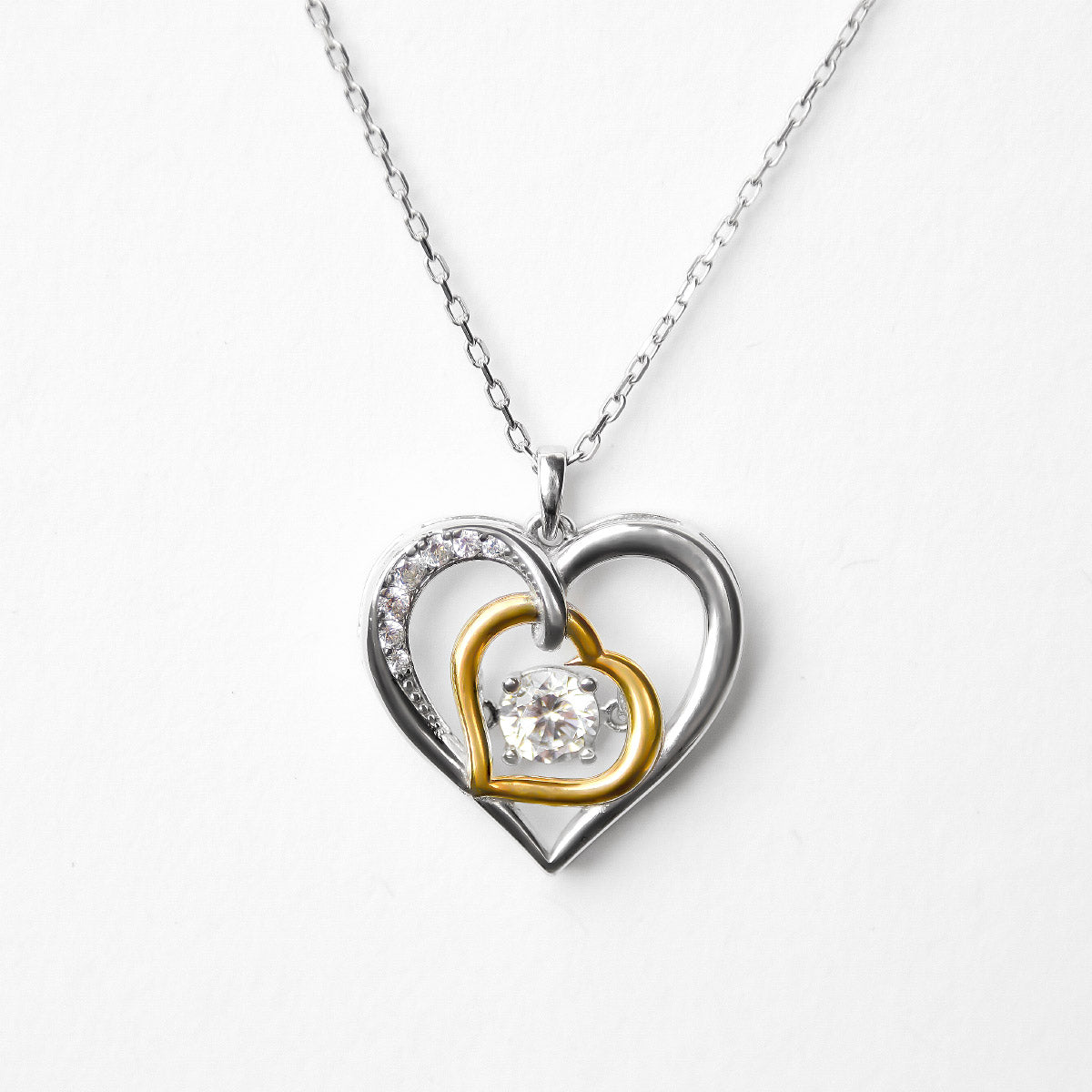 One Love - Dancing Crystal Double Heart Necklace Gift Set