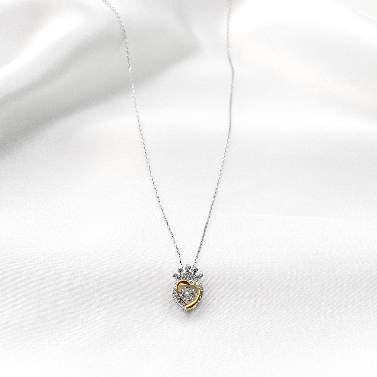 Crown of Courage - Dancing Crystal Heart Crown Necklace Gift Set