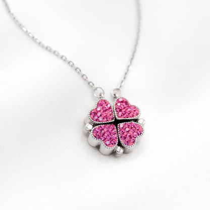 Magnetic Hearts Clover Necklace