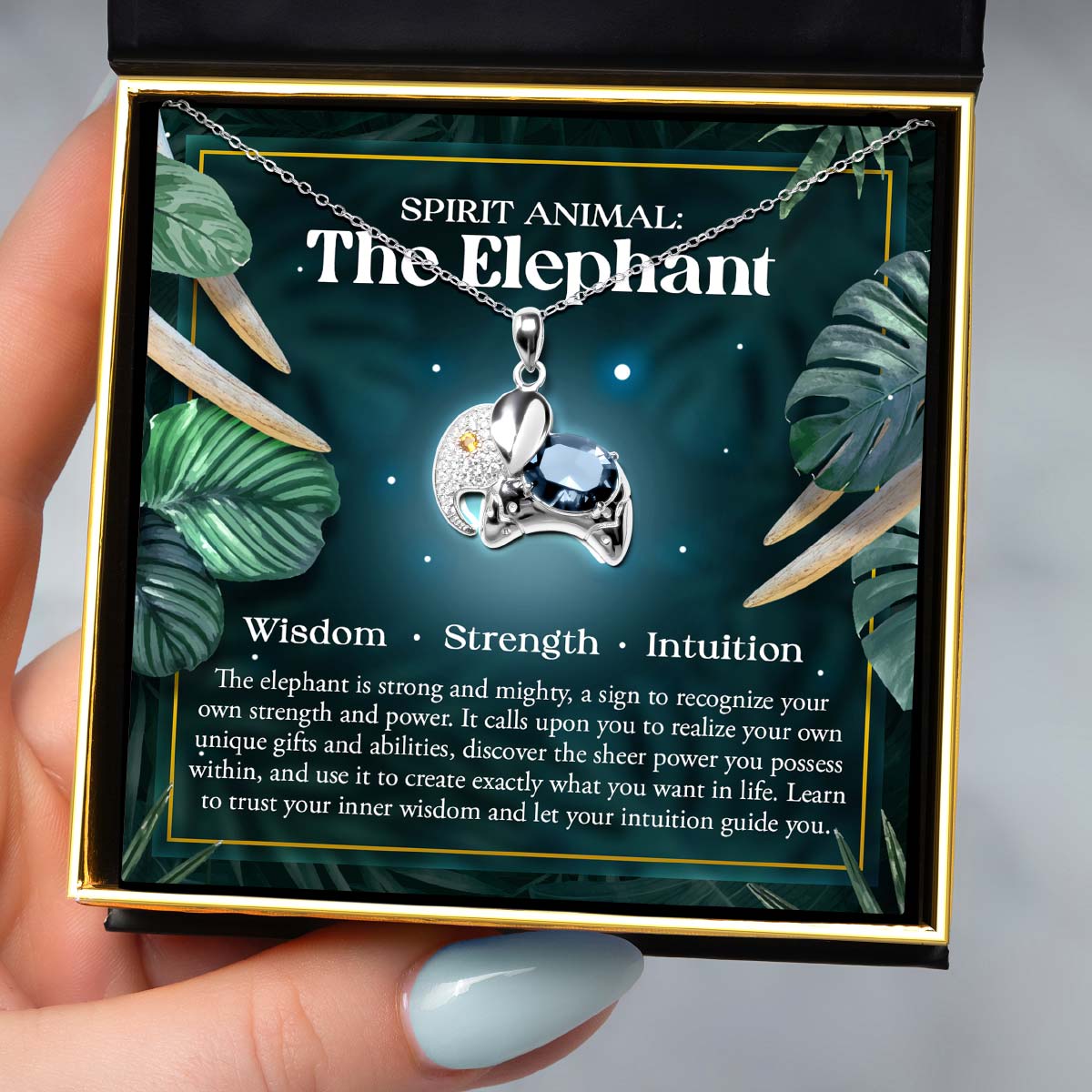 Swarovski Crystal Spirit Animal Elephant Necklace Gift Set