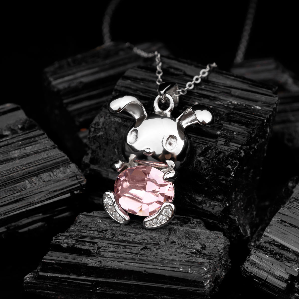 Swarovski Crystal Spirit Animal Bunny Necklace Gift Set