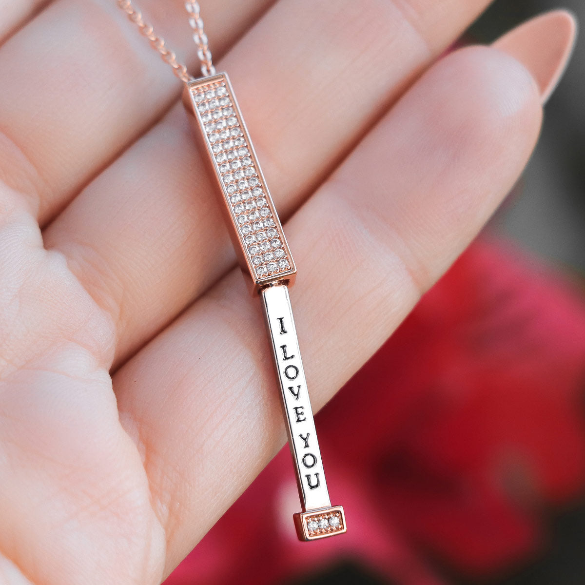 BUY 1 GET 1 FREE Secret Sentiments - I Love You - Pendant Necklace with Gift Pouch