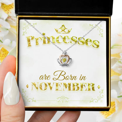 Princesses Are Born - Luxe Crown Necklace Gift Set