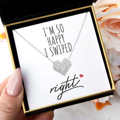 Swipe Right - Pixelated Heart Pendant Necklace Gift Set