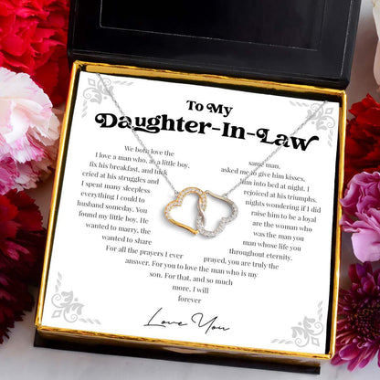 To My Daughter-In-Law - Joined Hearts Necklace Gift Set