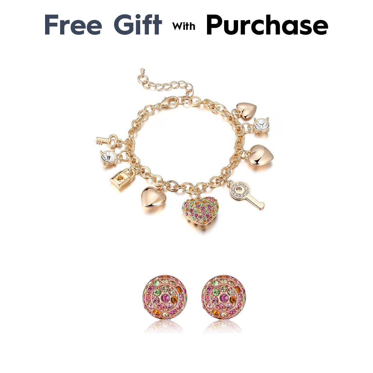 FREE GIFT WITH PURCHASE - Tropic Crystal Charm Bracelet + Tropic Crystal Stud Earrings