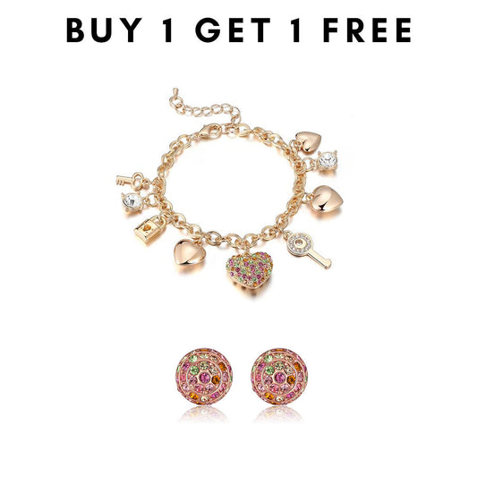 BUY 1 GET 1 FREE - Tropic Crystal Charm Bracelet + Tropic Crystal Stud Earrings