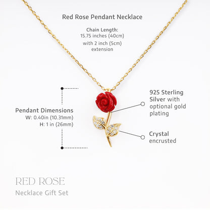 To My Daughter the Beauty, From Dad - Red Rose Necklace Gift Set
