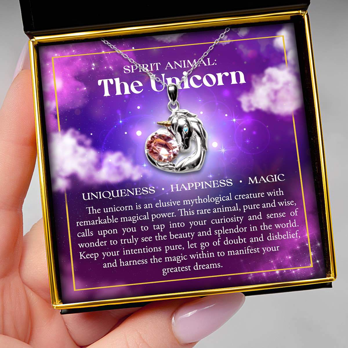 Swarovski Crystal Spirit Animal Unicorn Necklace Gift Set