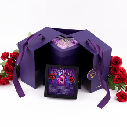 Enchantment Gift Box - To My Niece the Beauty - Red Rose Necklace Gift Set
