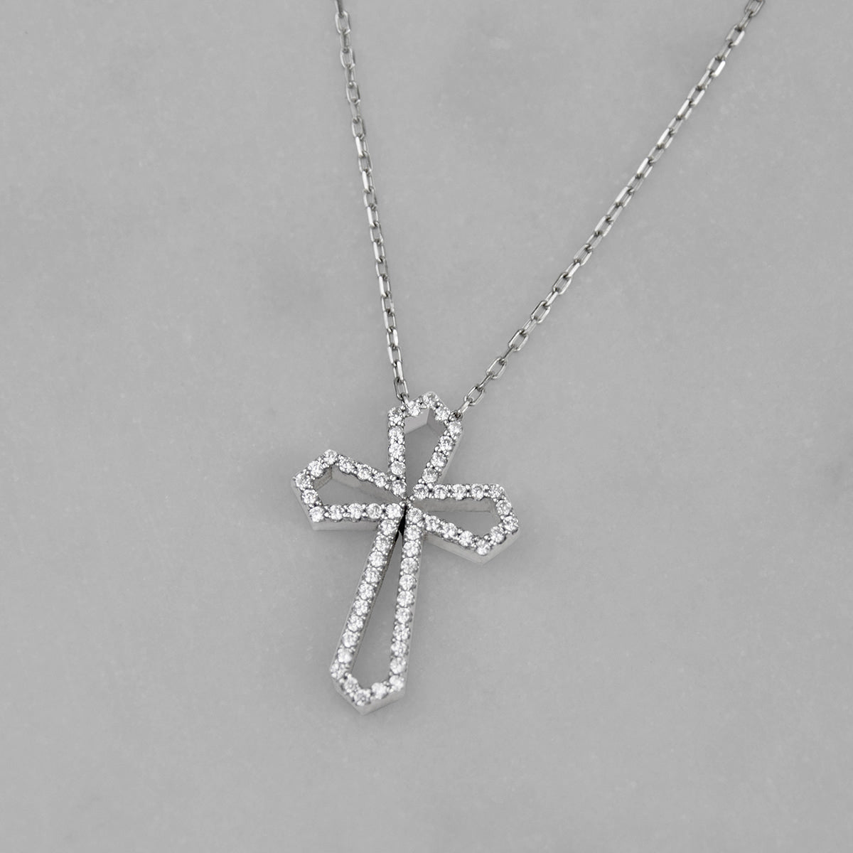 You Are Strong - Sterling Silver Crystal Cross Necklace Gift Set