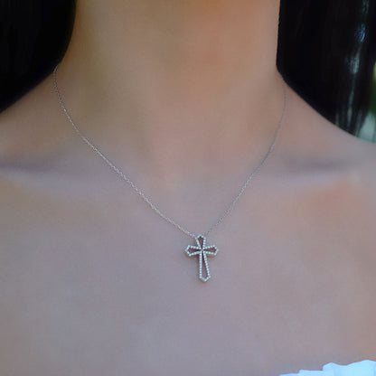 You Are Strong - Sterling Silver Crystal Cross Necklace Gift Set