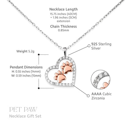 To My Cat Mommy - Pet Paw Necklace Gift Set