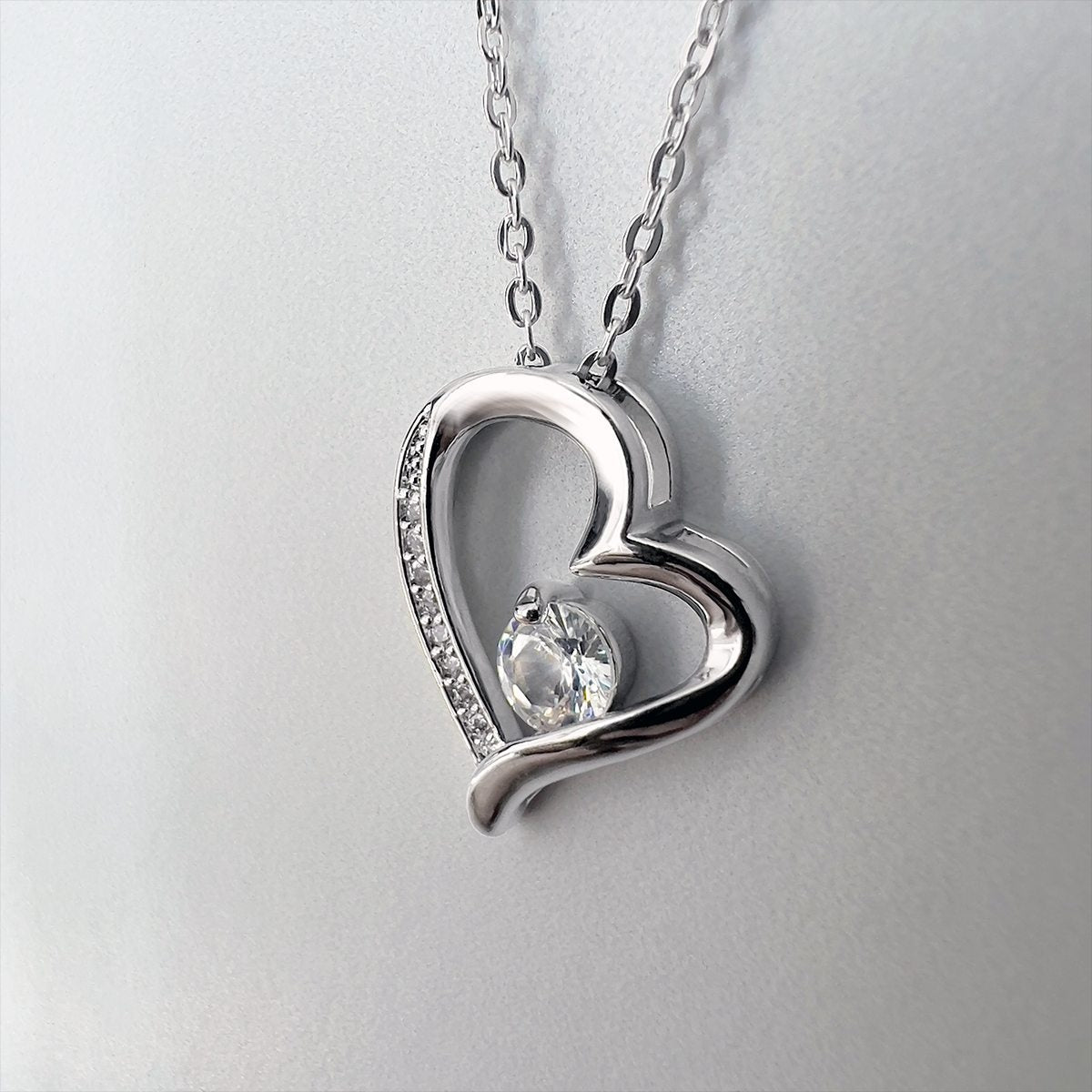 To My Gorgeous Wife, When I Say "I Love You More" - Silver Heart Necklace Gift Set