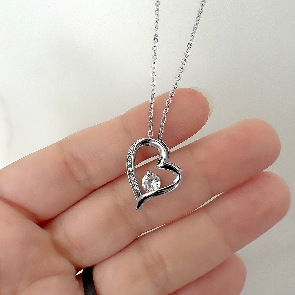 To My Gorgeous Wife, When I Say "I Love You More" - Silver Heart Necklace Gift Set