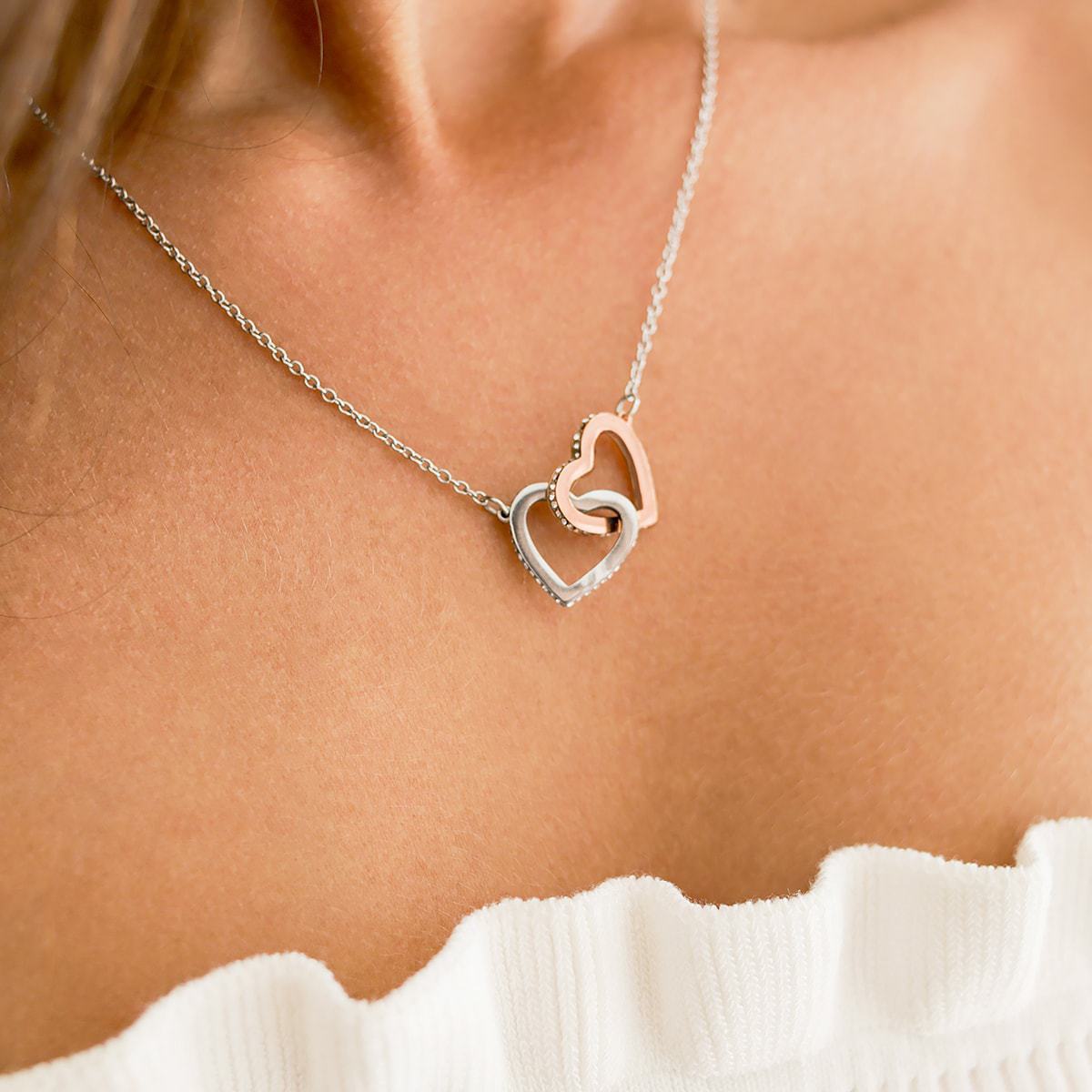To My Beautiful Daughter, Whenever You Feel Overwhelmed - Interlocking Hearts Necklace Gift Set