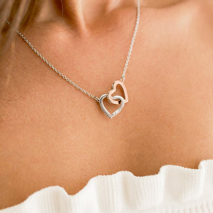 To My Daughter, Love Mom - Interlocking Hearts Necklace Gift Set