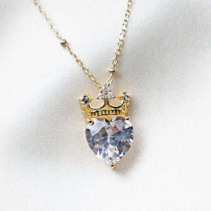 To My Badass Wife (Gold Card) - Crystal Heart Golden Crown Necklace Gift Set