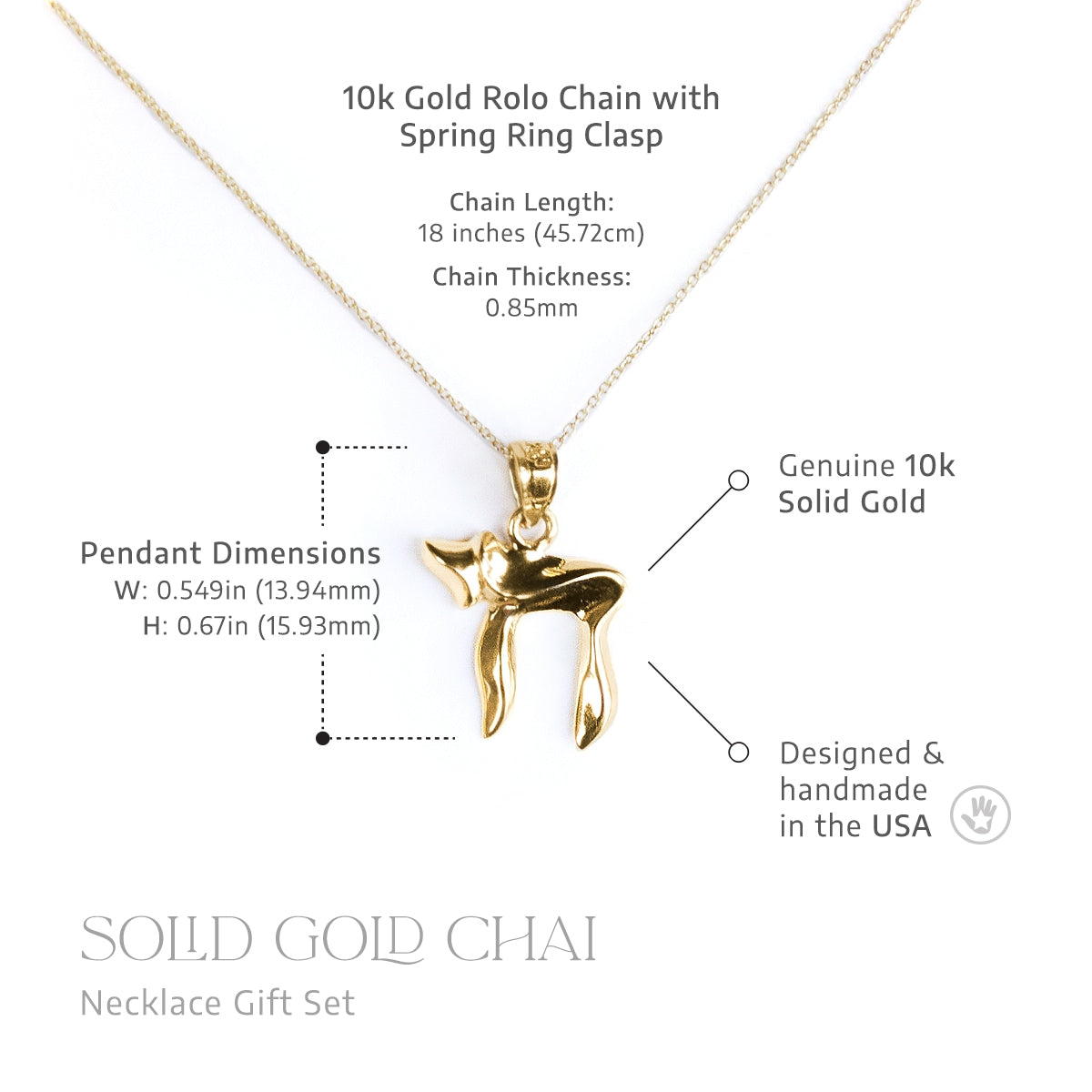 To Life - Solid Gold Chai Necklace Gift Set