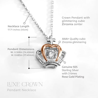 To My Badass Bonus Daughter - Luxe Crown Necklace Gift Set