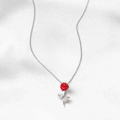 To My Wife, Be My Valentine - Red Rose Necklace Gift Set