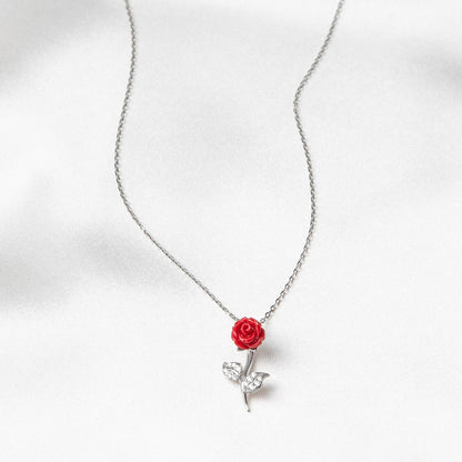 Happy Anniversary, Beautiful Rose - Red Rose Necklace Gift Set