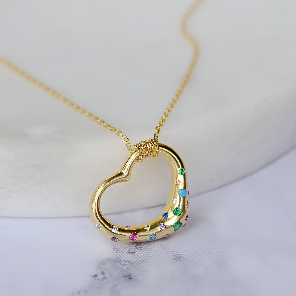 To My Daughter, Little Mermaid - Chain Wrap Gold Heart Necklace Gift Set