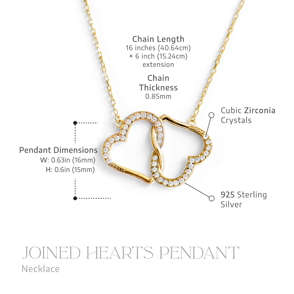 Light of Hope (Turkey and Syria Earthquake Support) - Gold Entwined Heart Necklace Gift Set