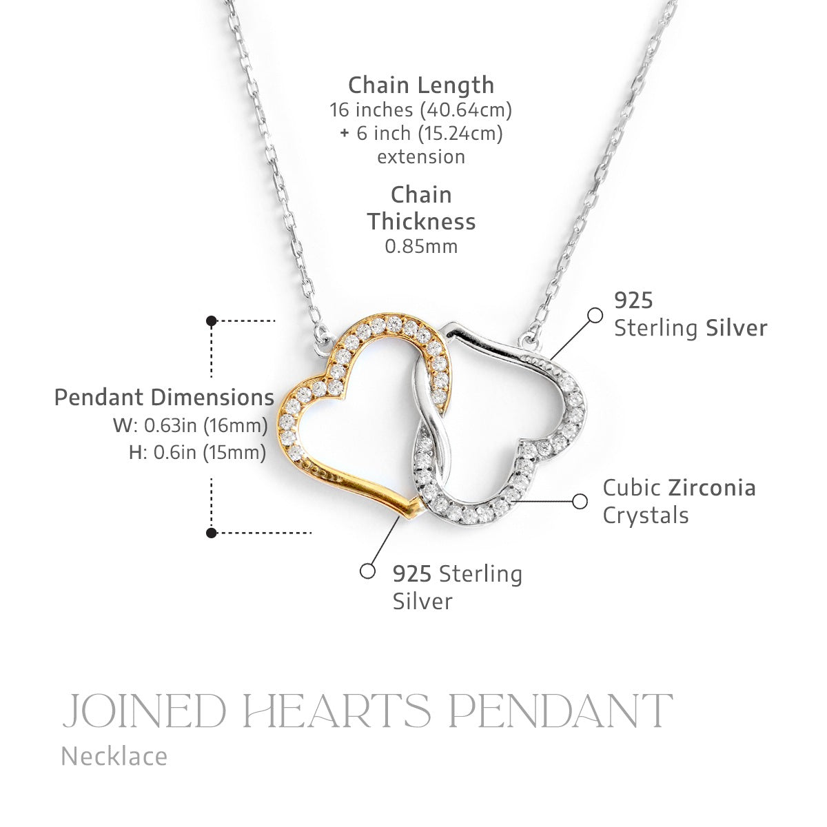 Enchantment Gift Box - To My Beautiful Wife (Holiday Card) - Joined Hearts Necklace Gift Set