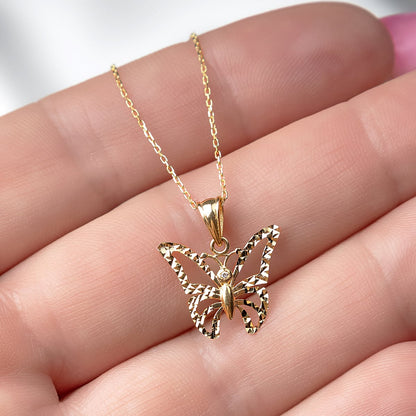 Become Something Beautiful - Solid Gold Butterfly Necklace Gift Set