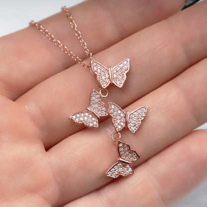 Mom, I Love You Deerly - Free Spirit Butterfly Necklace & Earrings Gift Set