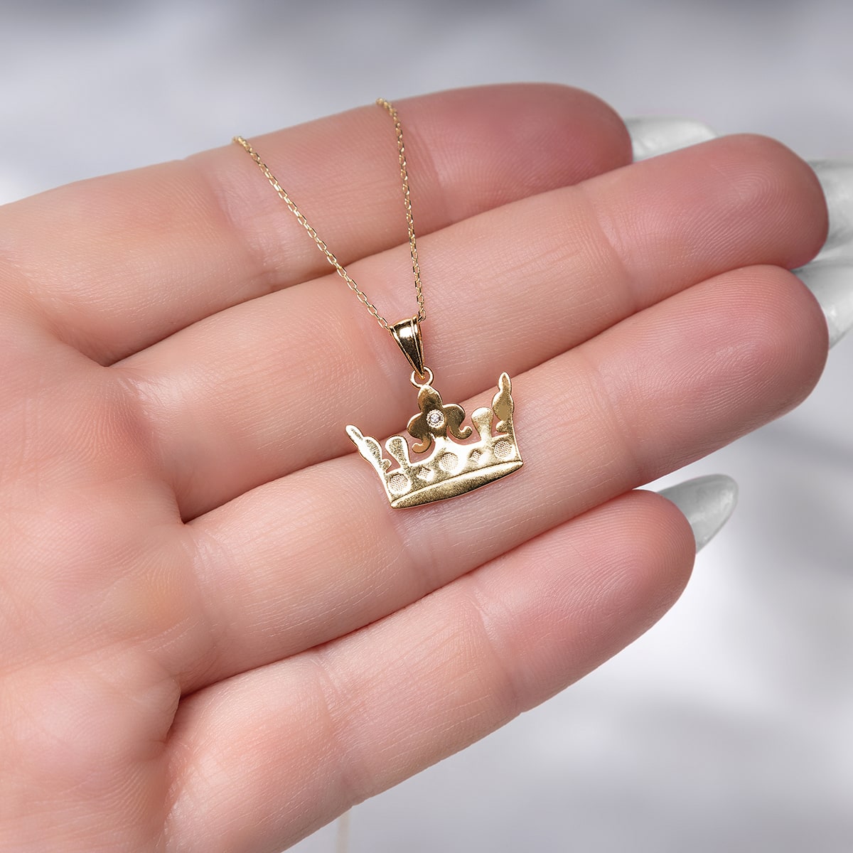 To My Badass Mom - Solid Gold Crown Necklace Gift Set