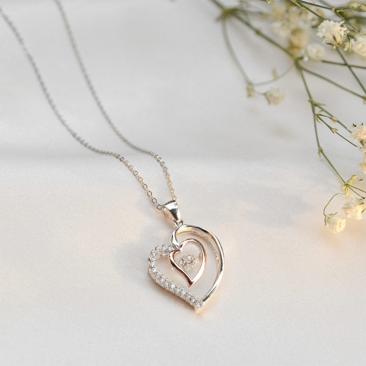 Dear Mom (Puzzle Piece Card) - Luxe Heart Necklace Gift Set