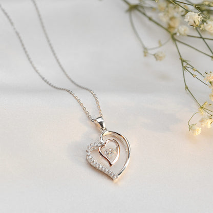 Dear Mom (Puzzle Piece Card) - Luxe Heart Necklace Gift Set