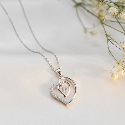 To My Bestie, Happy Galentine's Day - Luxe Heart Necklace Gift Set