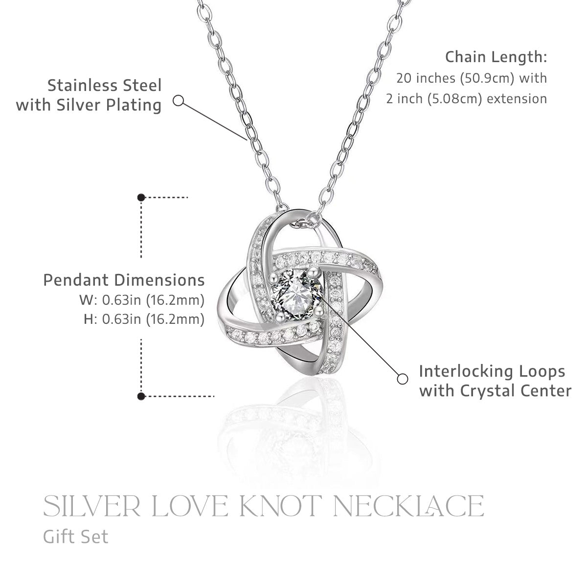 Silver Love Knot Necklace