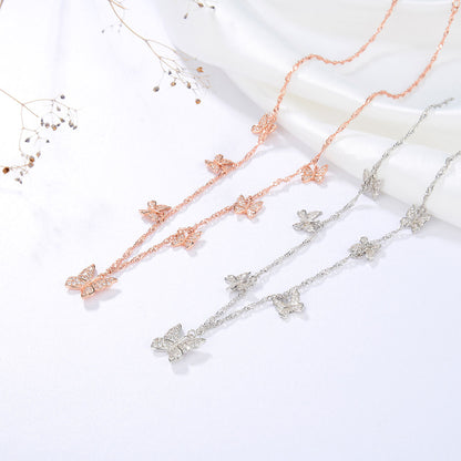 3 Sets of Brilliant Butterfly Choker Necklace