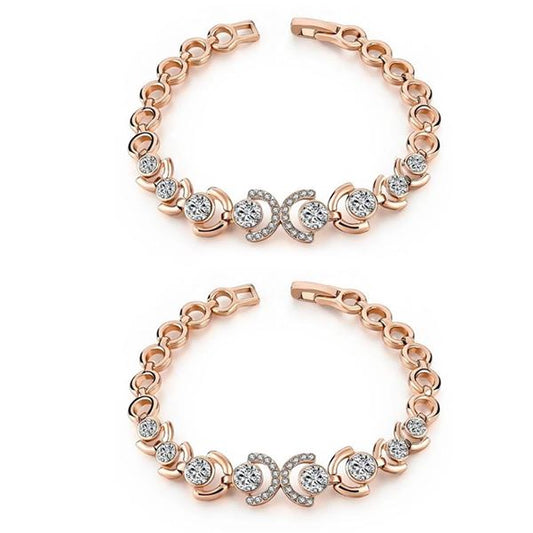 2 Sets of Rose Gold and Ice Bracelet