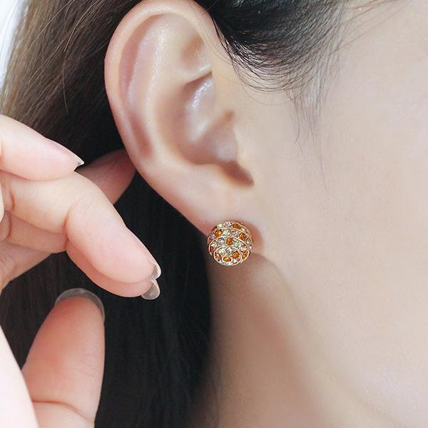 Caramel Crystals Stud Earrings