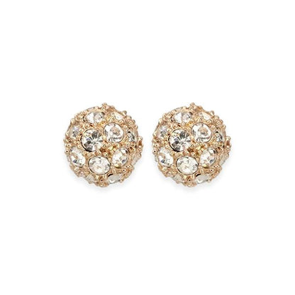 Happiness Rose Gold Crystal Ball Stud Earrings